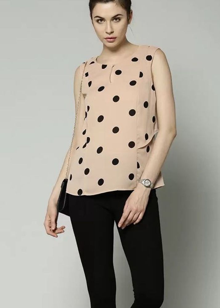 Polka Dot Sleeveless Top