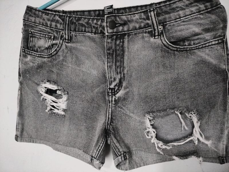 Distressed Denim Shorts