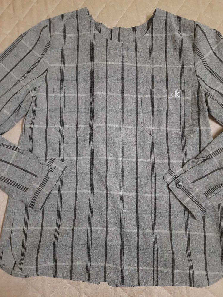 Calvin Klein Plaid Blouse