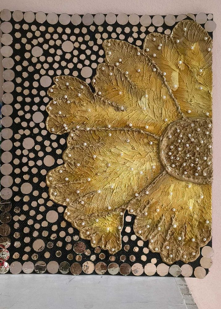Golden Flower Wall Art