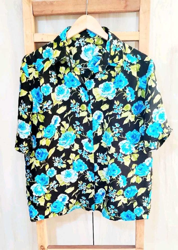 Floral Print Button-Down Shirt Size-42