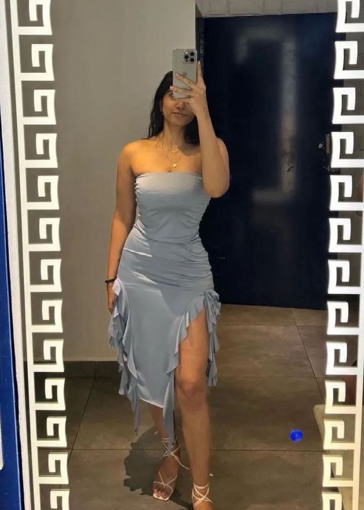Ruffle Slit Dress