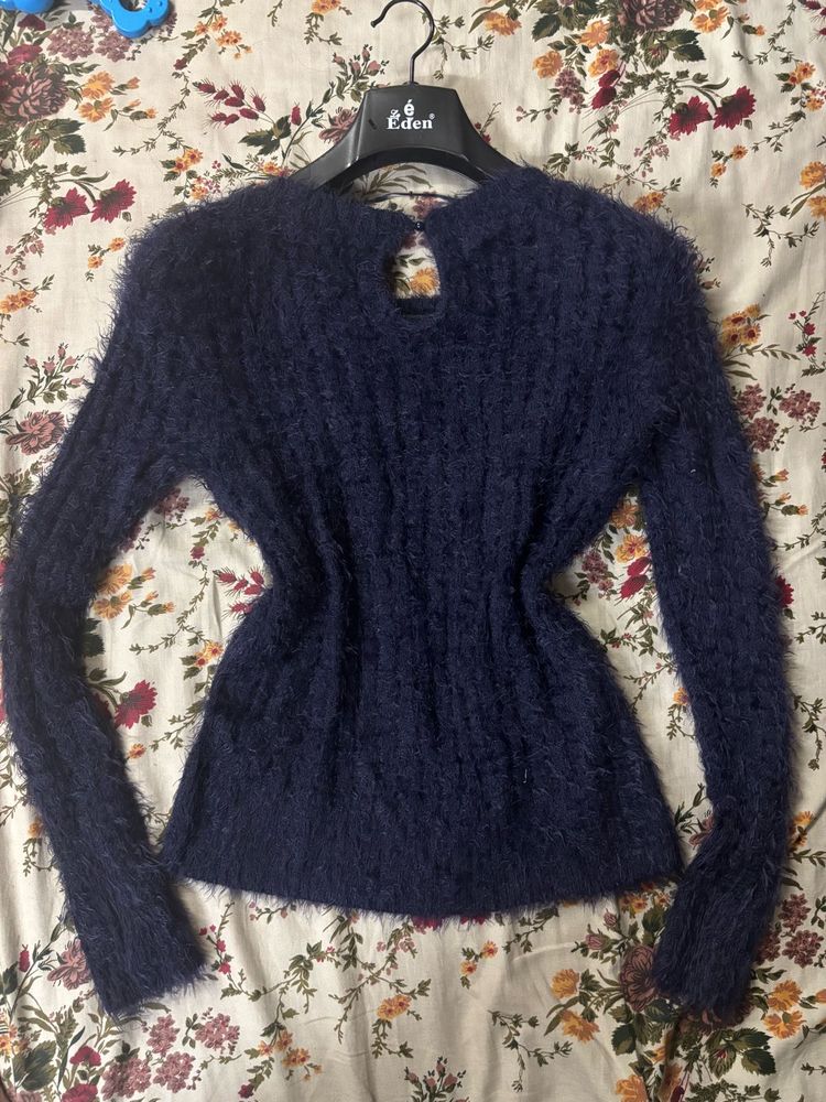 Fluffy Knit Sweater -  Stylish &amp; Cozy