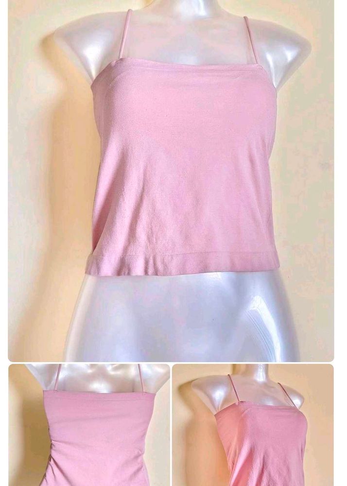 🎁Buy 2 Get 1 Free🎁Pink Spaghetti Papped Top