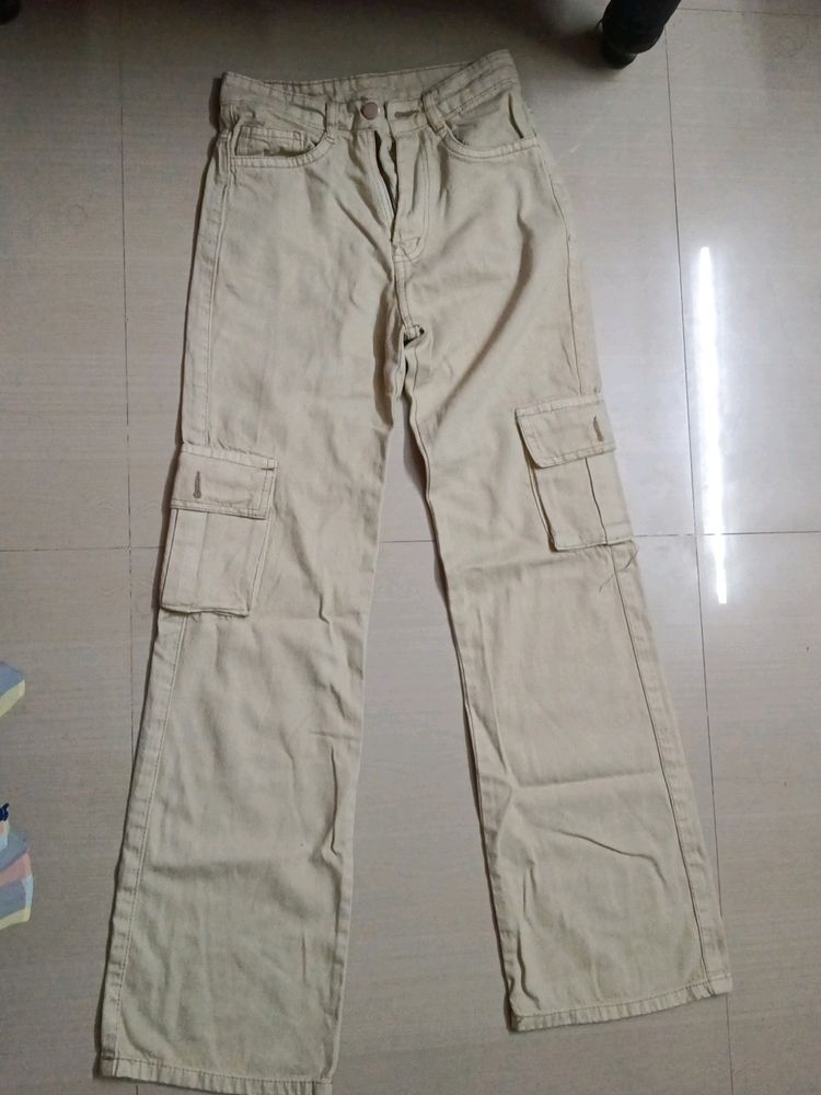 Office White Cargo Pant