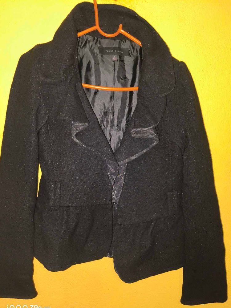 Elegant Black Peacoat Jacket