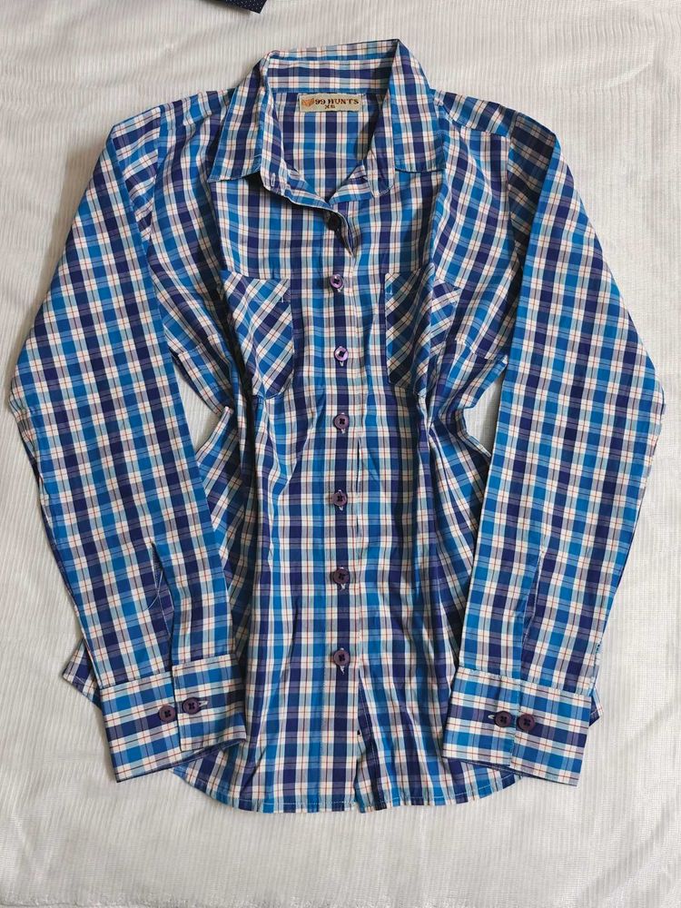 🆕 Blue Shades Checkered Shirt