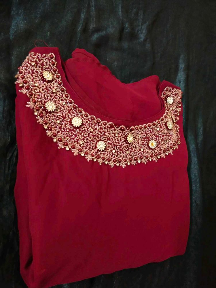 Handworked Grape Colour Dress