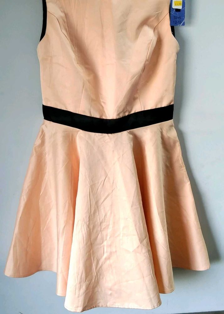 Beautiful Light Orange And Black Dress