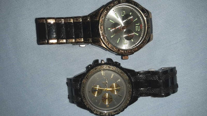 Two Black Fashion Watches