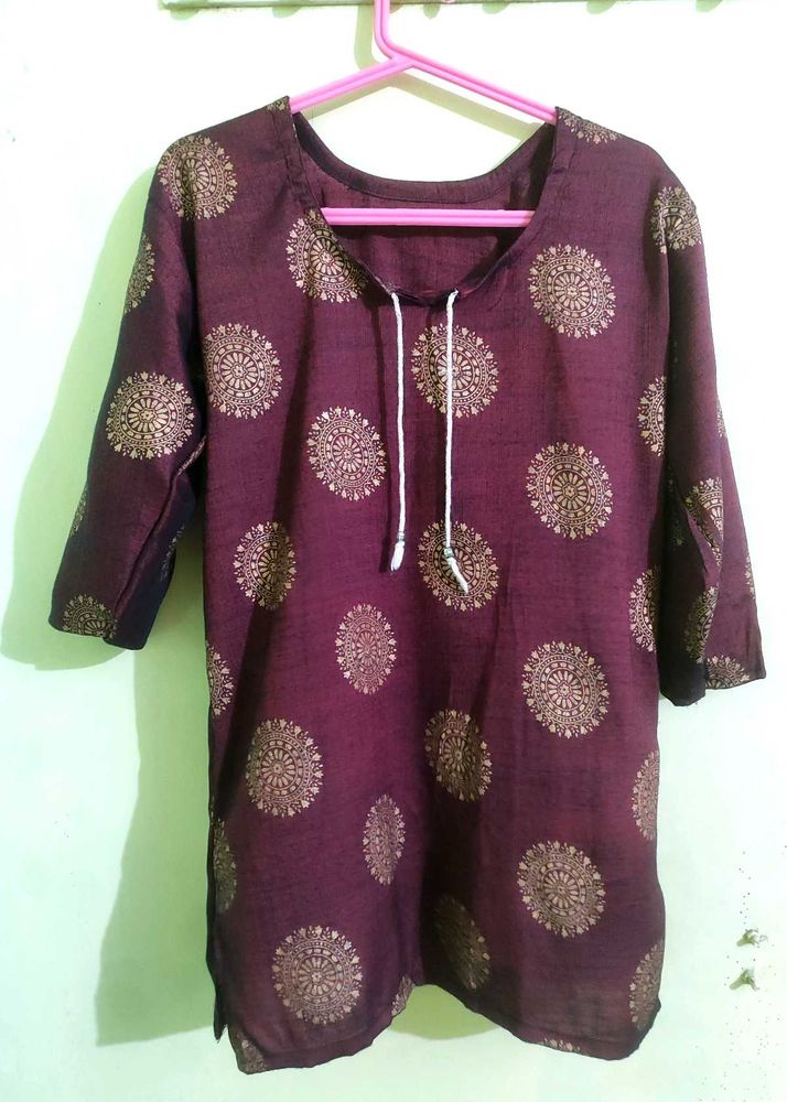 Beautiful Maroon Short Kurti