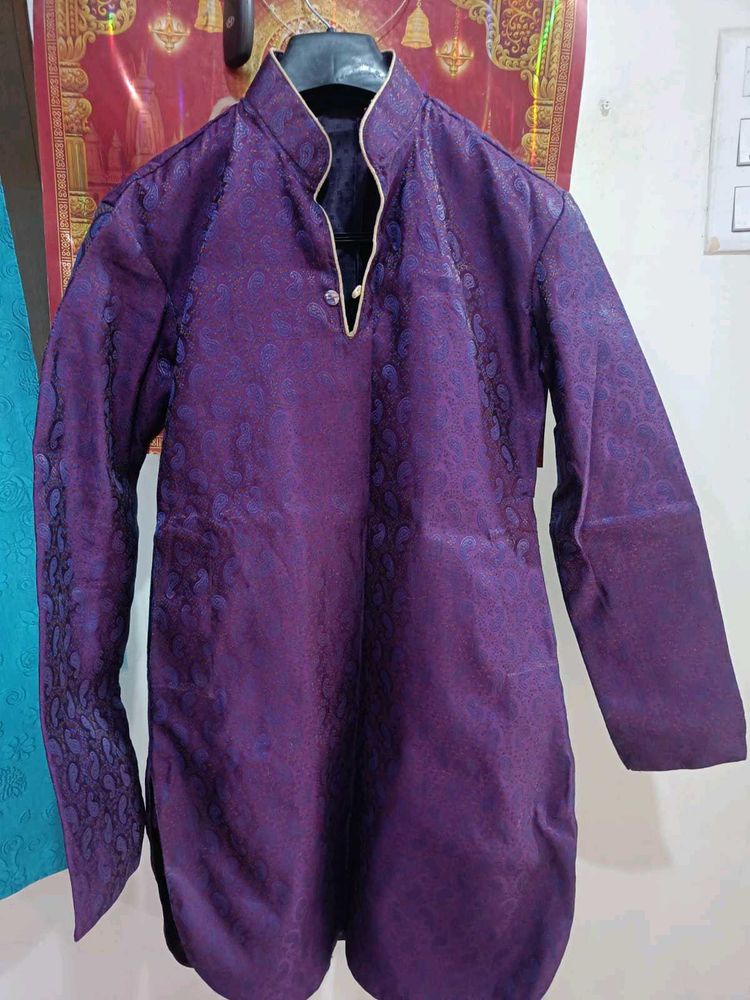 Levender Charming Men&#39;s  Brocade Silk Kurta