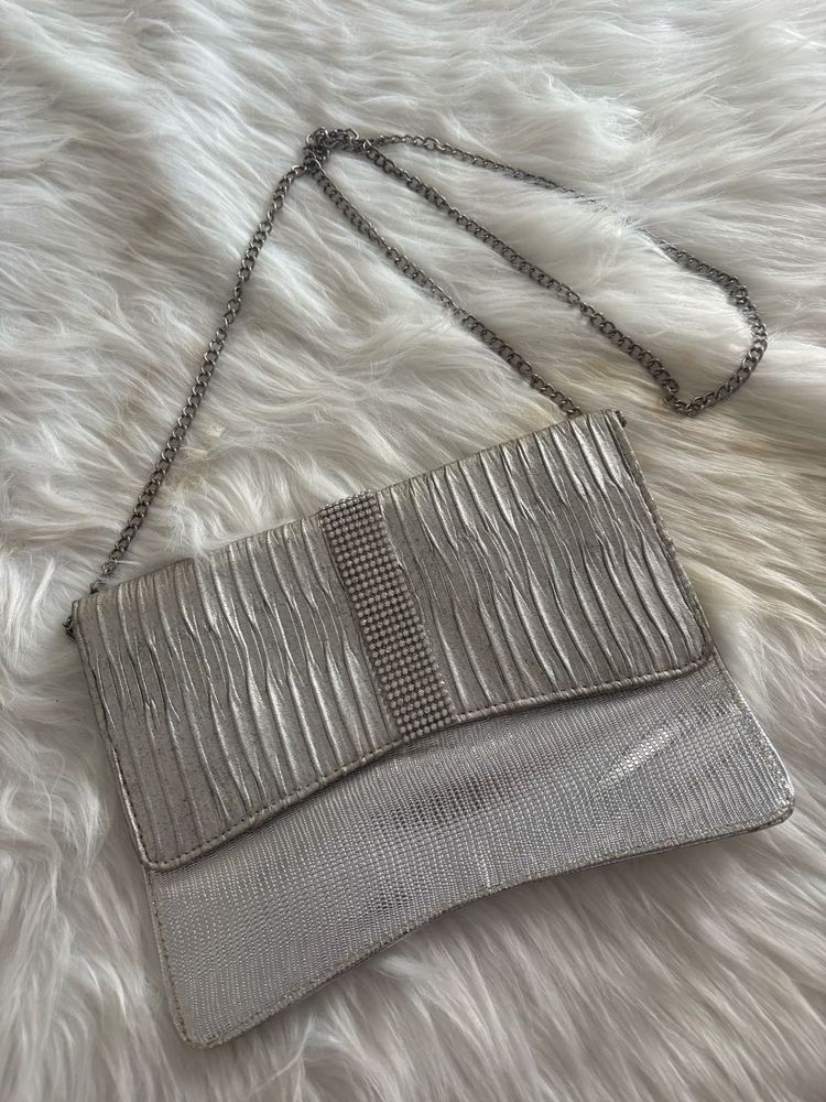 Elegant Silver Evening Clutch