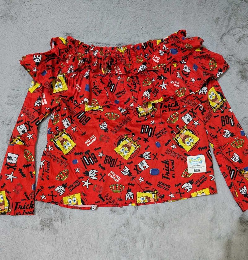 Vintage -Inspired SpongeBob Shoulder Top