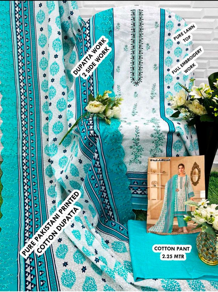 Pakistani Embroidery Work Dress Material