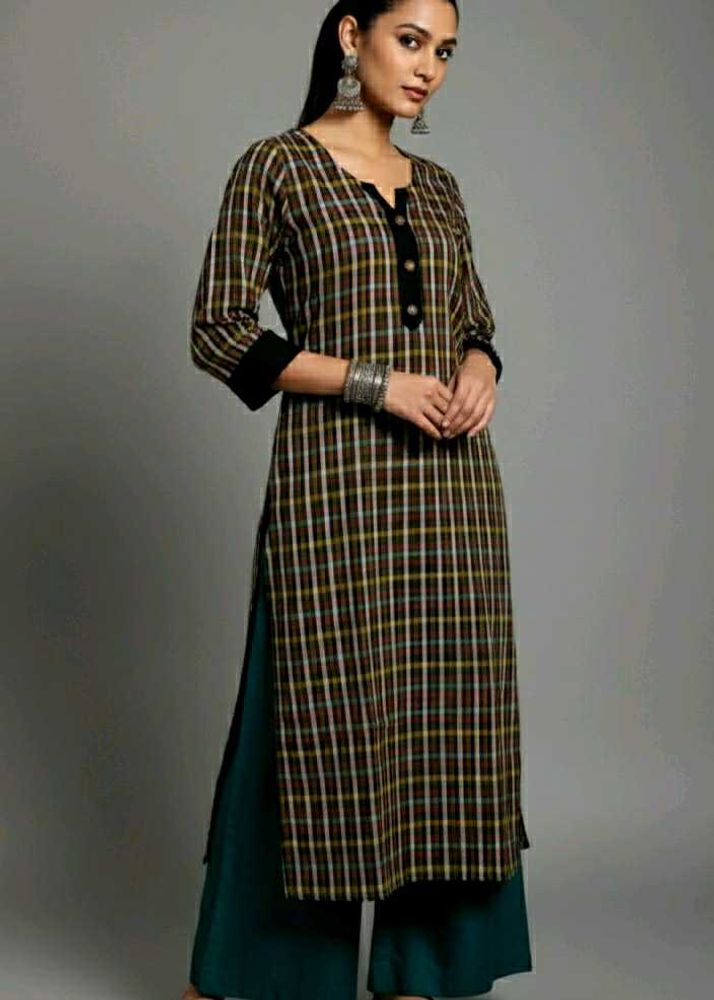 🔥Price Drop🔥New Unused Stylish Plaid Kurta