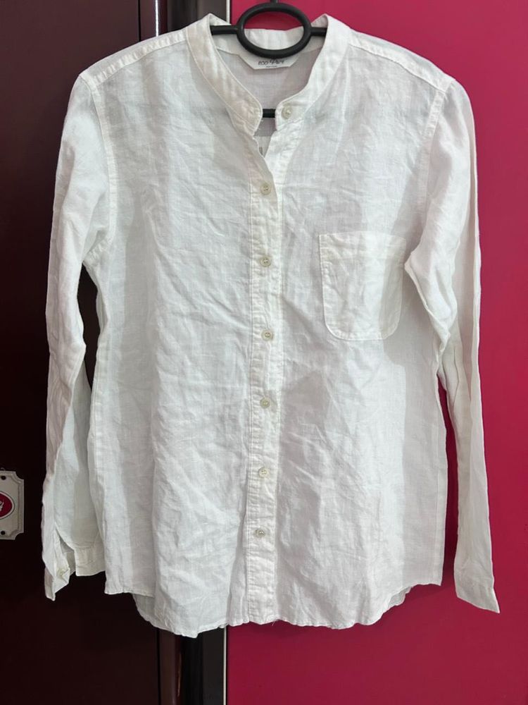 Linen White Women Shirt