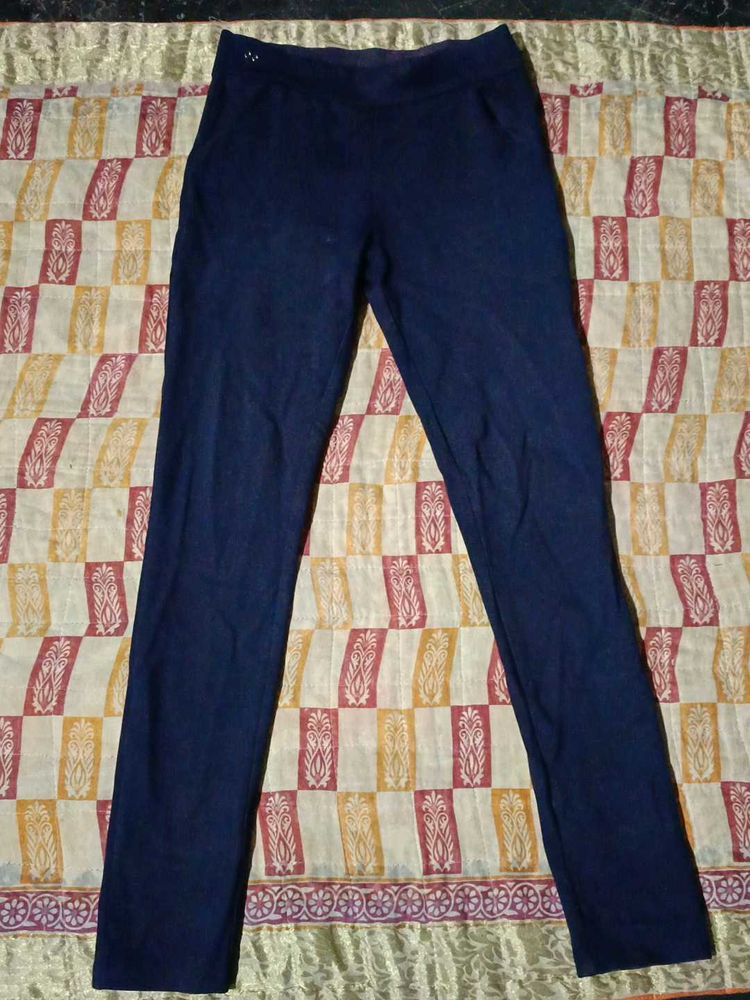 Navy Blue Slim Fit Pants