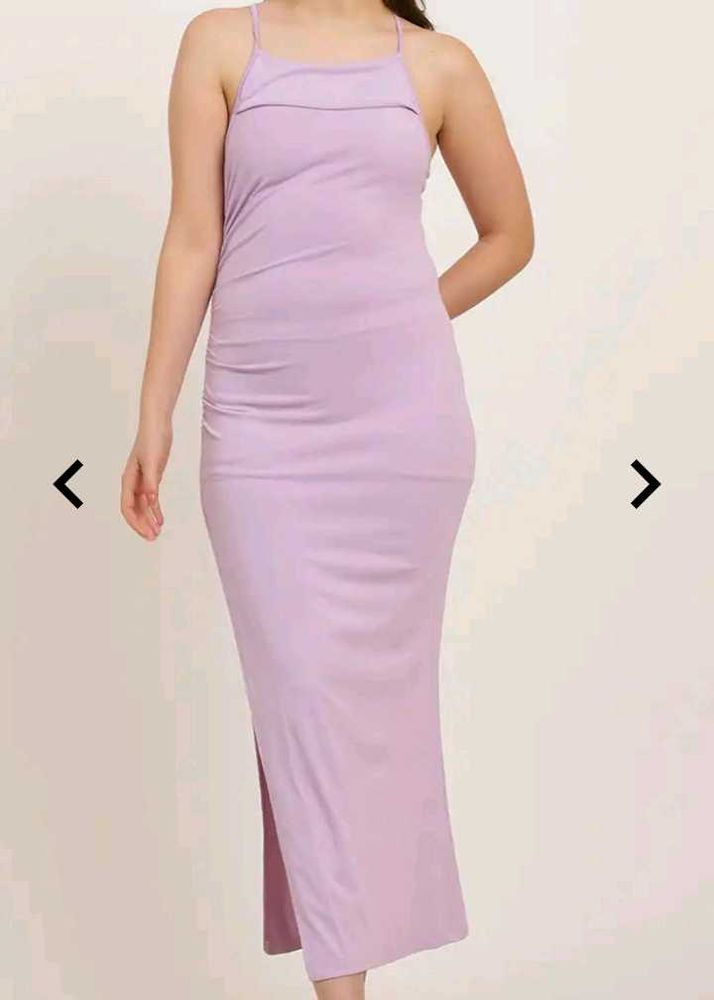 Lilac Bodycon Midi Dress