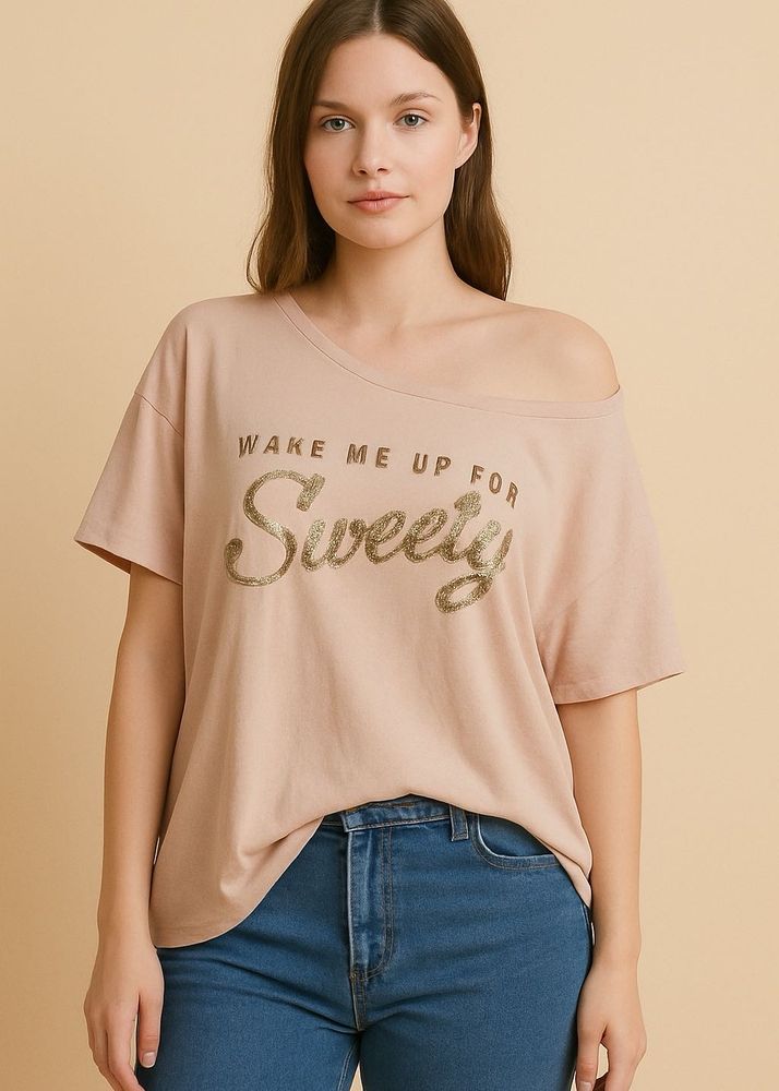 Funky Oversized Off Shoulder Tee