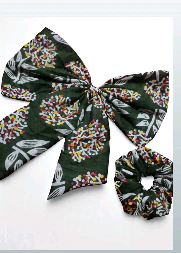 Hair Bow Clip With Scrunchie