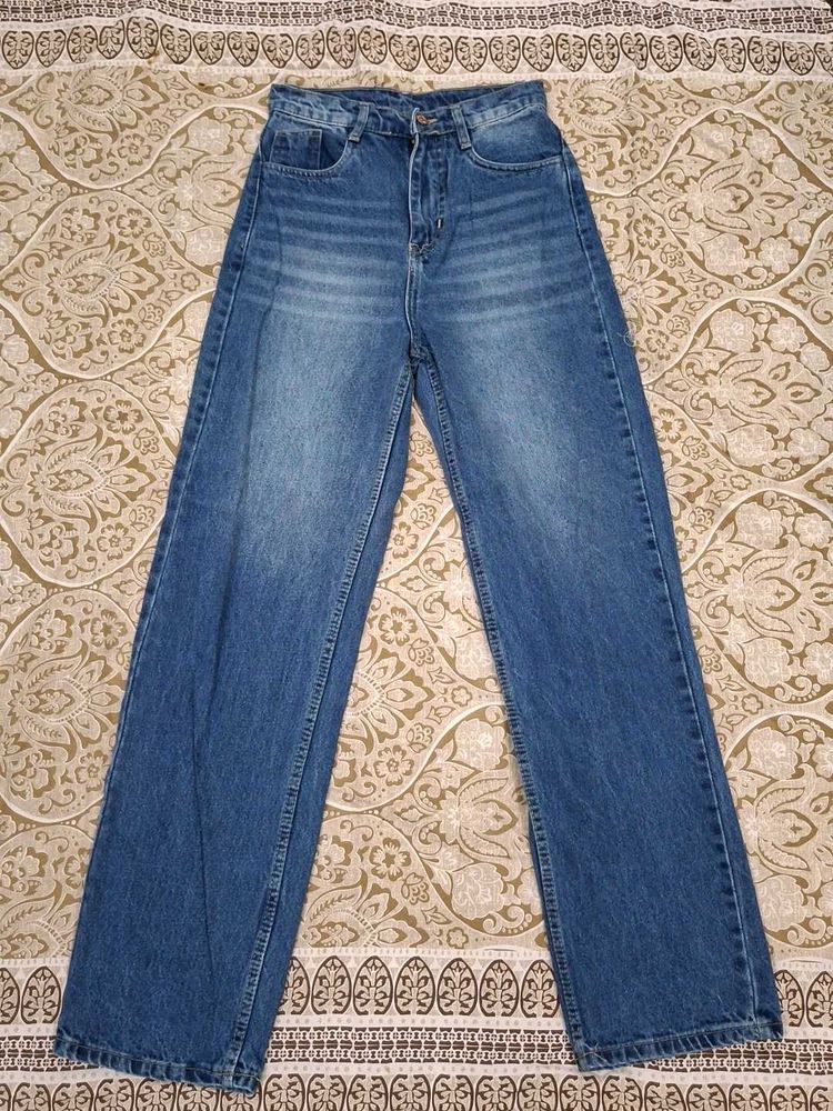 Blue Wide Leg Jeans