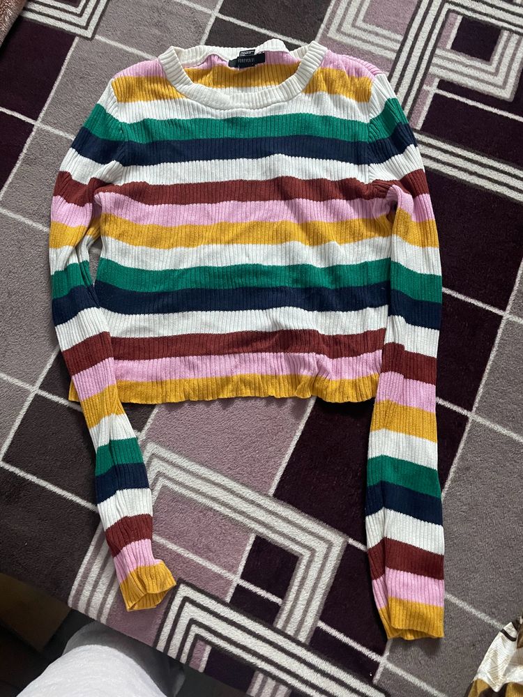 Cute Rainbow Ribbed Top❤️