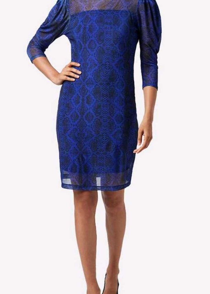 Blue Snake Print Dress