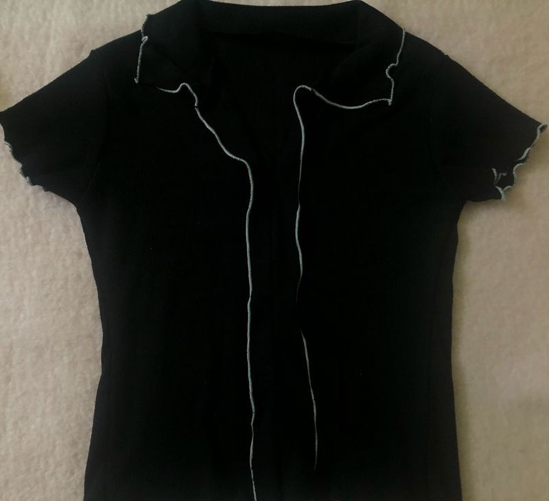 Black Short Sleeve Top