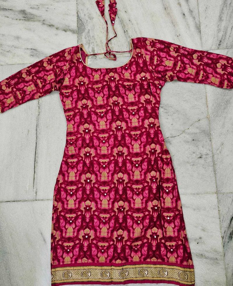 Pink Printed Kurti
