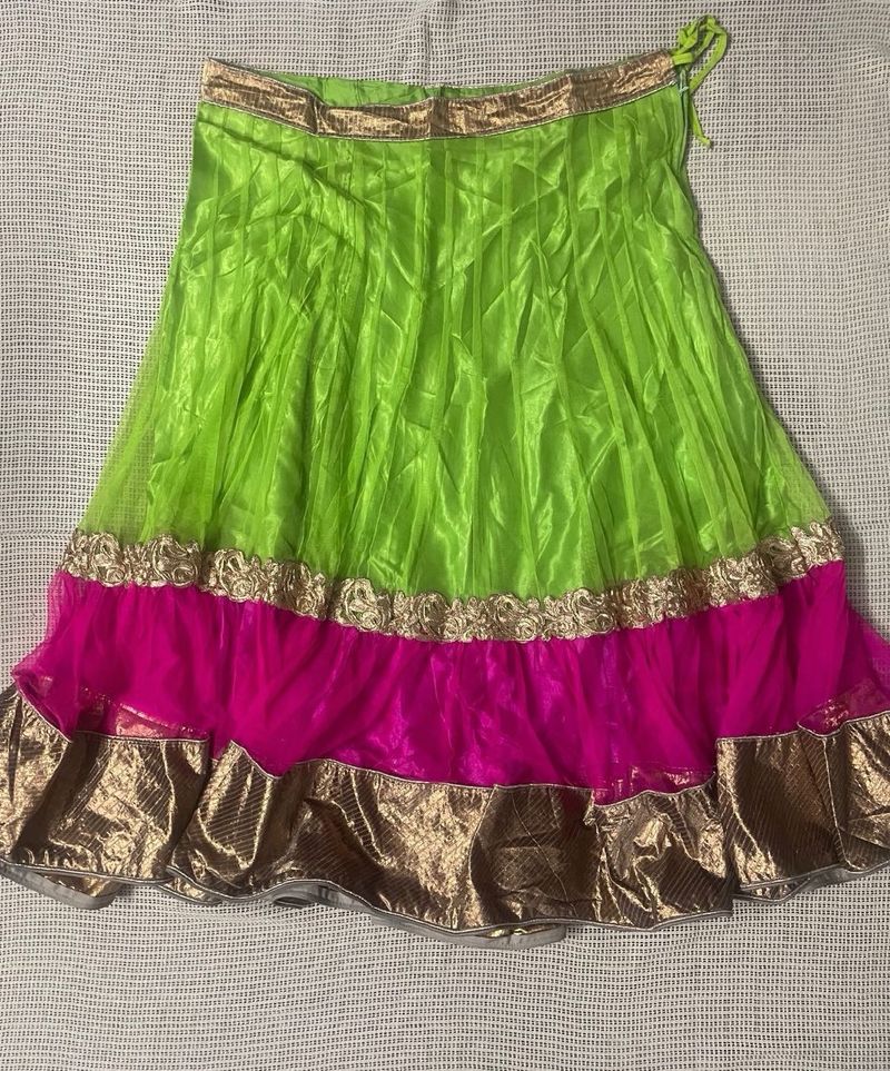 Lime &amp; Pink Lehenga Choli With Dupatta