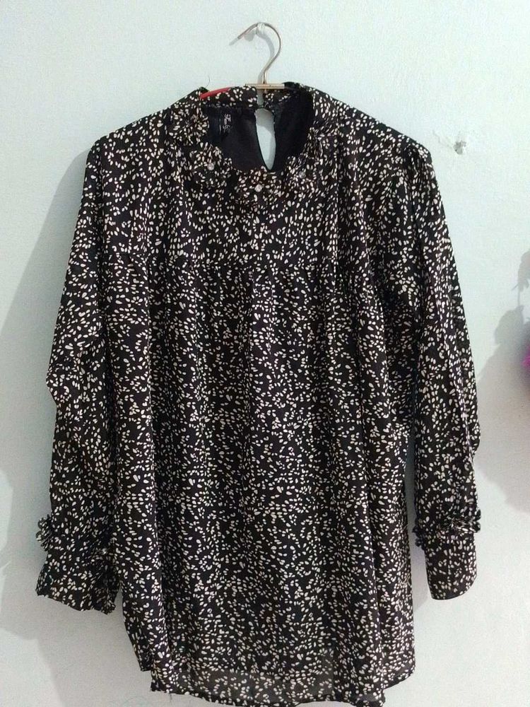 Floral Print High Neck Blouse