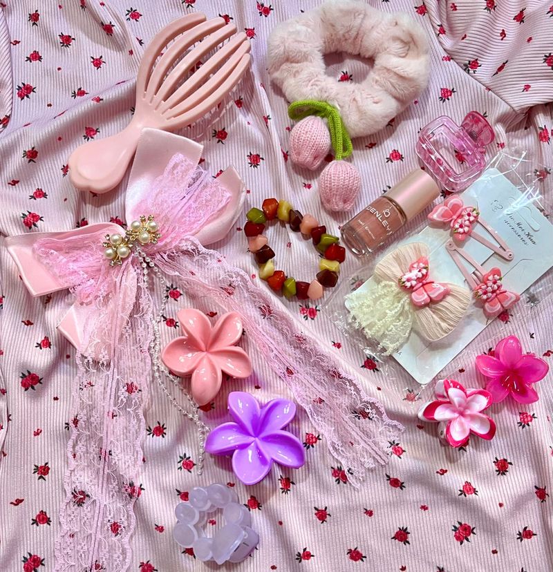 🌸Girlyy Pink Kawai Accessories Combo Set