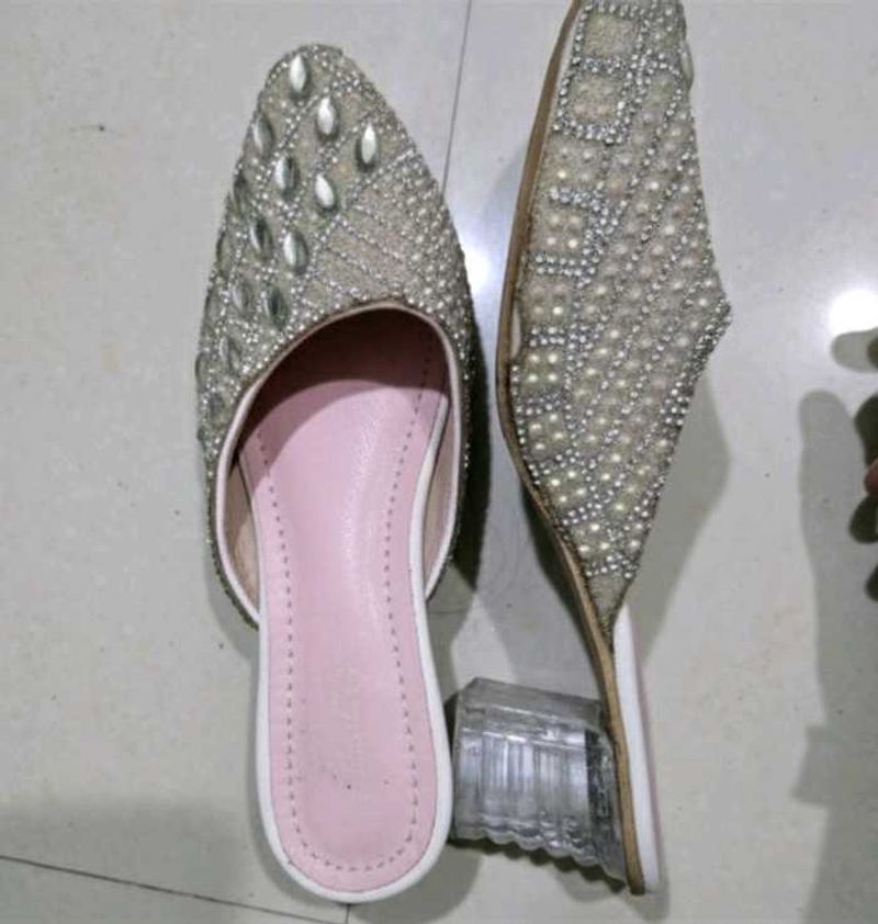 Embellished Glass Heel