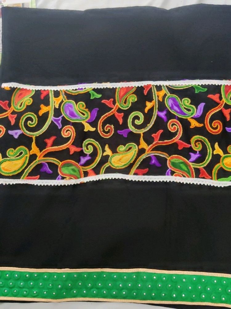 Black Embroidered Fabric