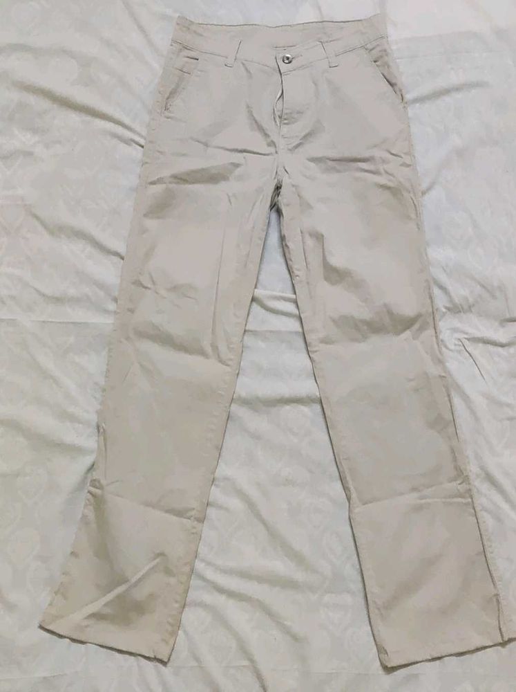Beige Straight Leg Pants