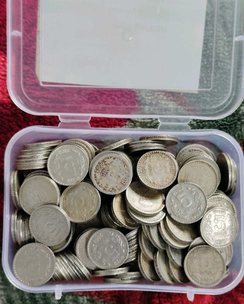 Vintage Indian 5 Rs Coins 20 Pcs Set