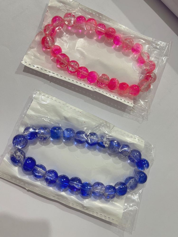 Beaded Bracelet Combo(Pink+Blue)