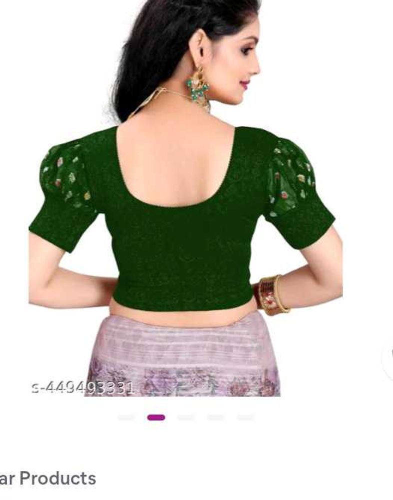 New Jacquard Dark Green Blouse