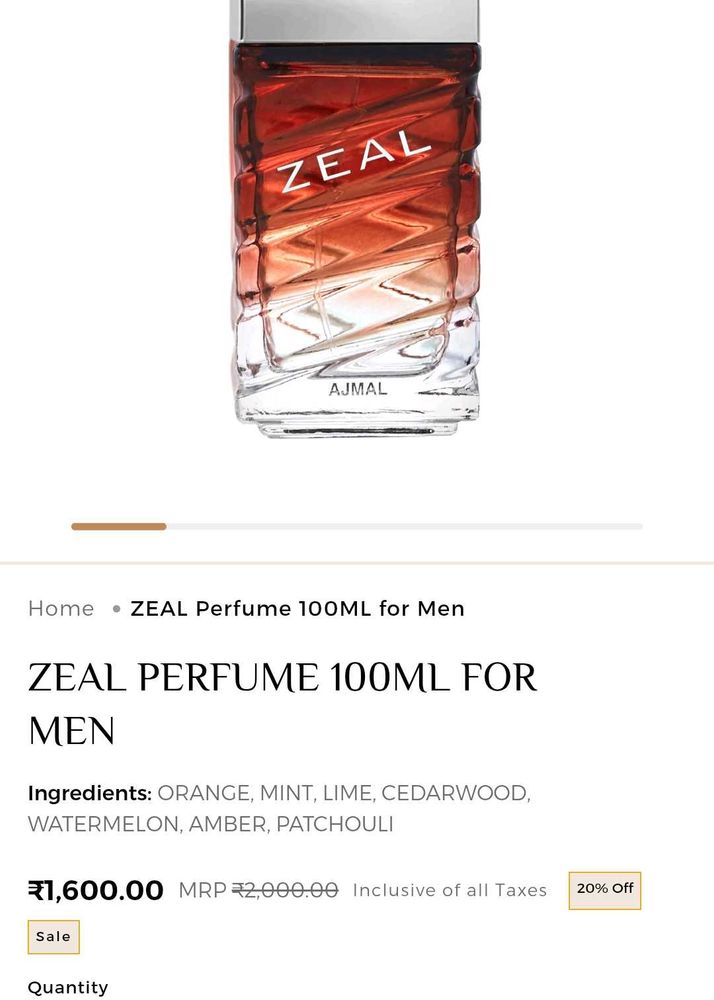 Ajmal Zeal Perfume No Cap