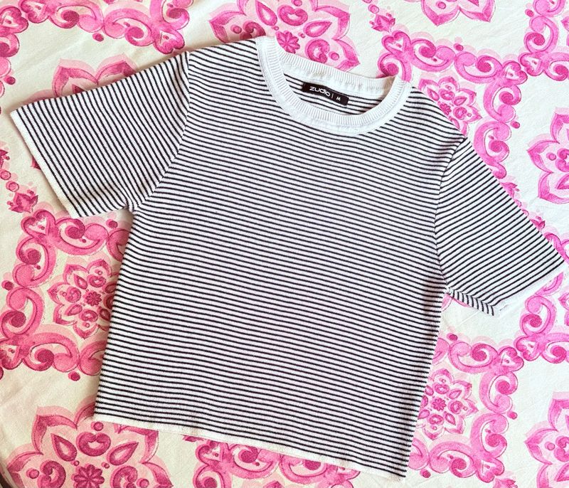 Zudio Striped Crop Top
