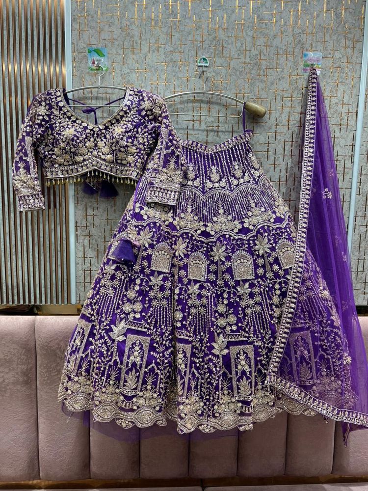 Elegant Purple Lehenga Choli with Dupatta