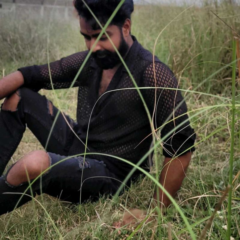 Stylish Black Mesh Shirt