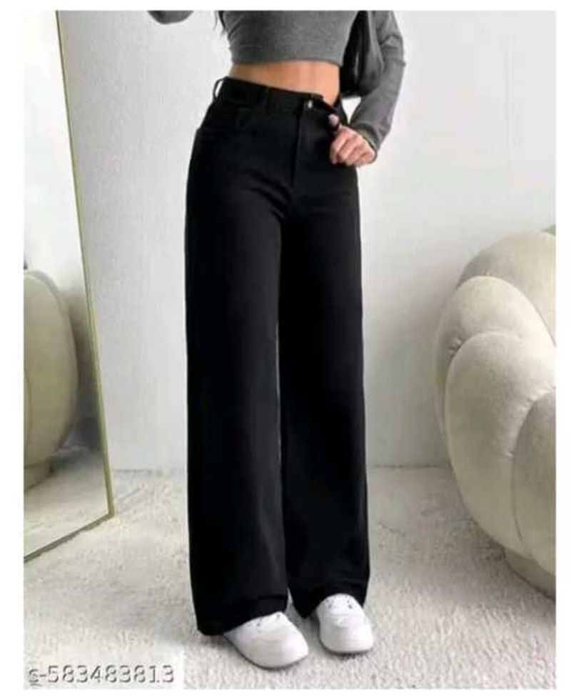 Wide Leg Black Jeans