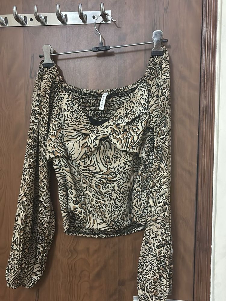 Animal Print Long Sleeve Top