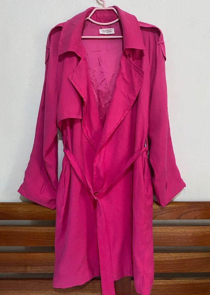 Stylish Pink Trench Coat