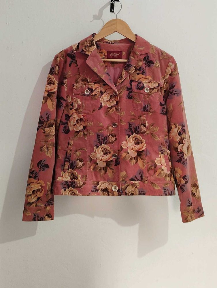 Vintage Crocodile Floral Print Jacket