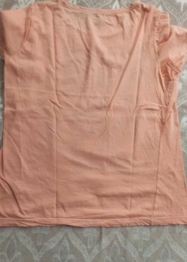 Peach Casual T-Shirt