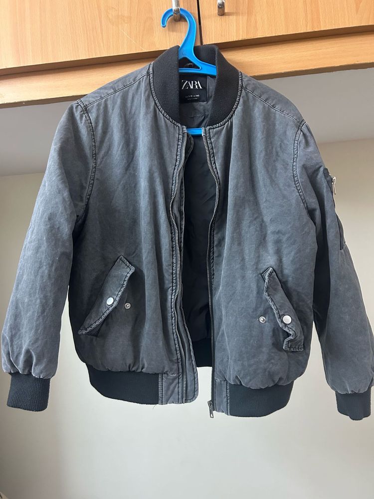 Zara Grey Bomber Jacket