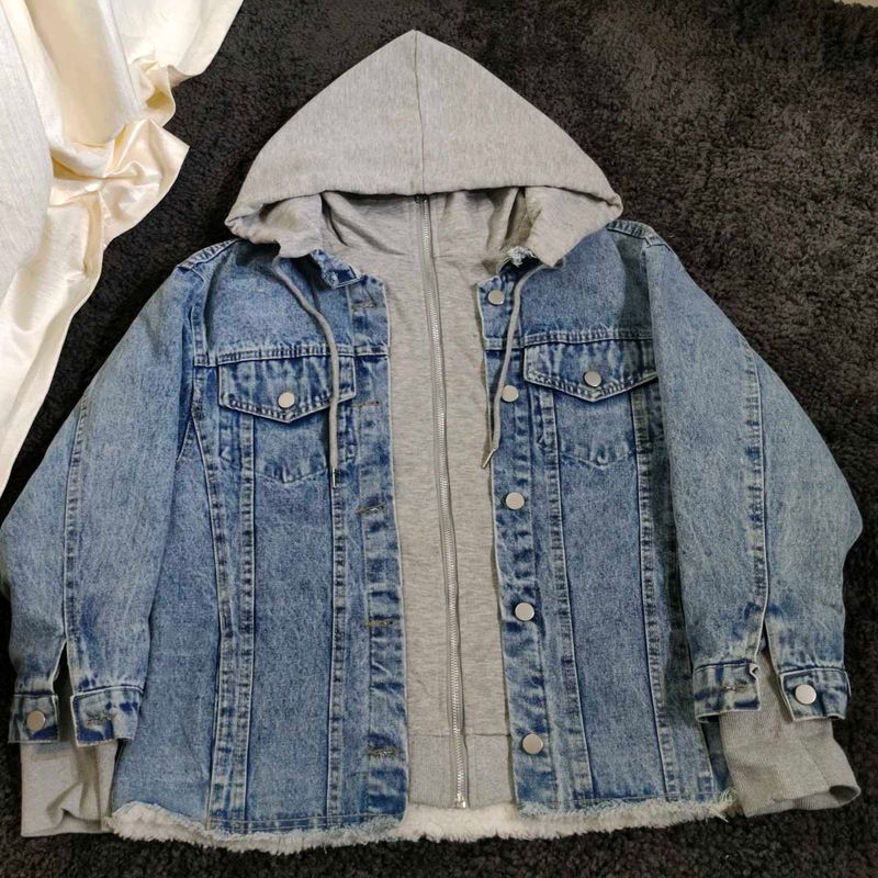 Denim Jacket With Hoodie